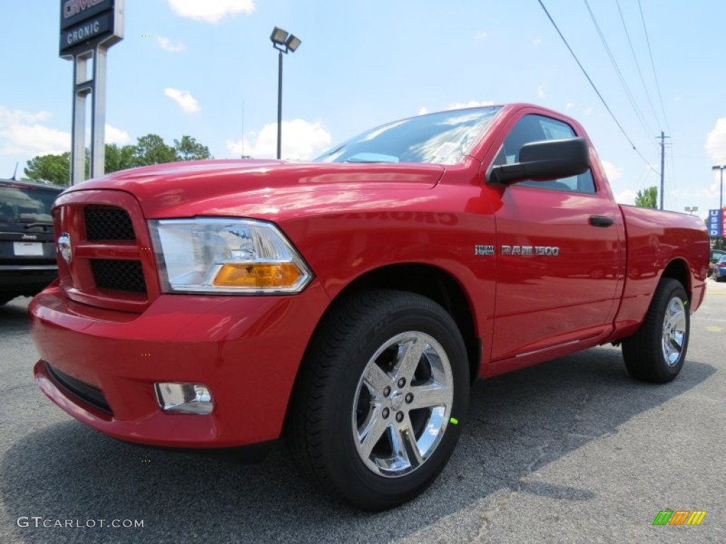 2012 Ram 1500 Express Regular Cab - Flame Red / Dark Slate Gray/Medium Graystone photo #3