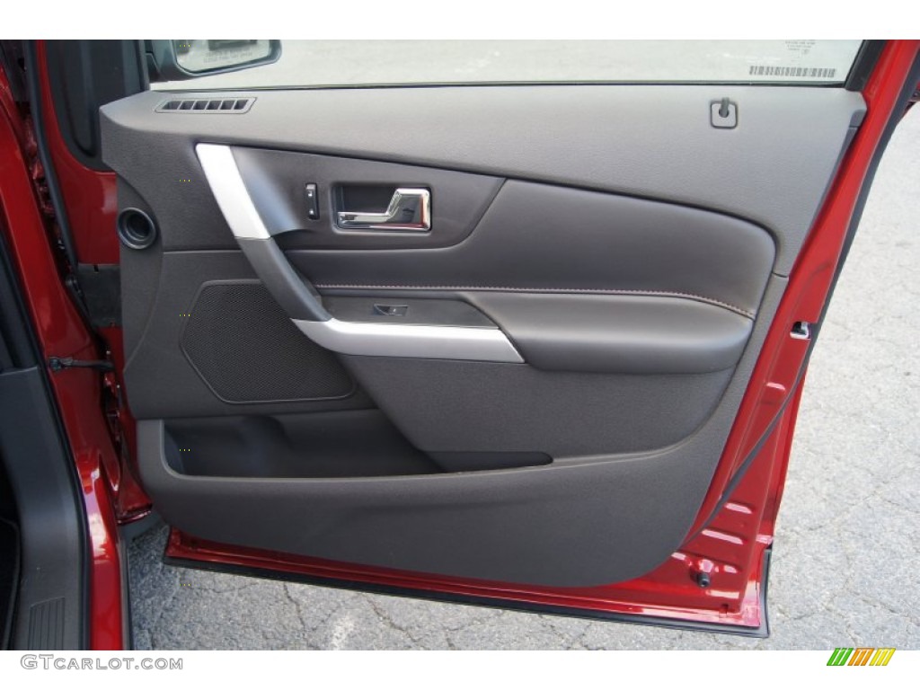 2013 Ford Edge SEL SEL Appearance Charcoal Black/Gray Alcantara Door Panel Photo #66879008