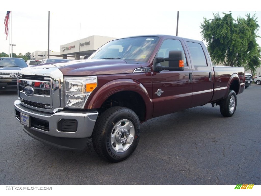 2012 F350 Super Duty XLT Crew Cab 4x4 - Autumn Red / Adobe photo #6