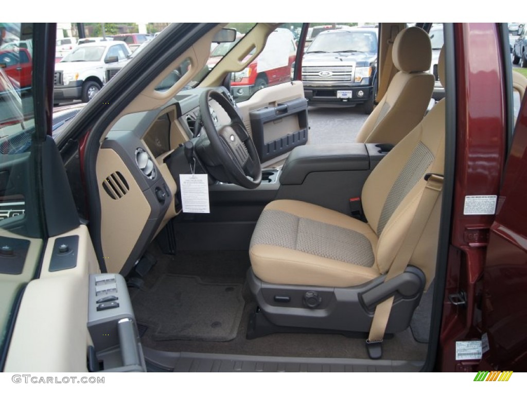 2012 F350 Super Duty XLT Crew Cab 4x4 - Autumn Red / Adobe photo #8