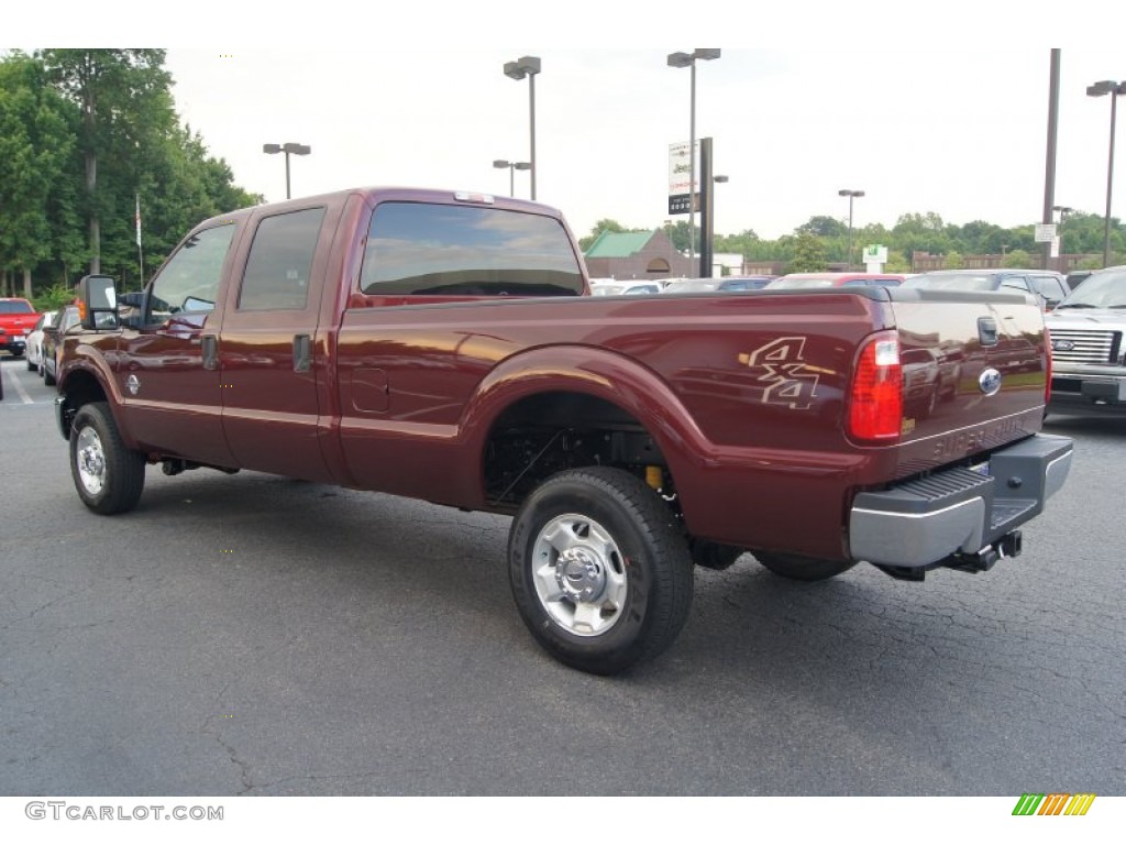 2012 F350 Super Duty XLT Crew Cab 4x4 - Autumn Red / Adobe photo #36