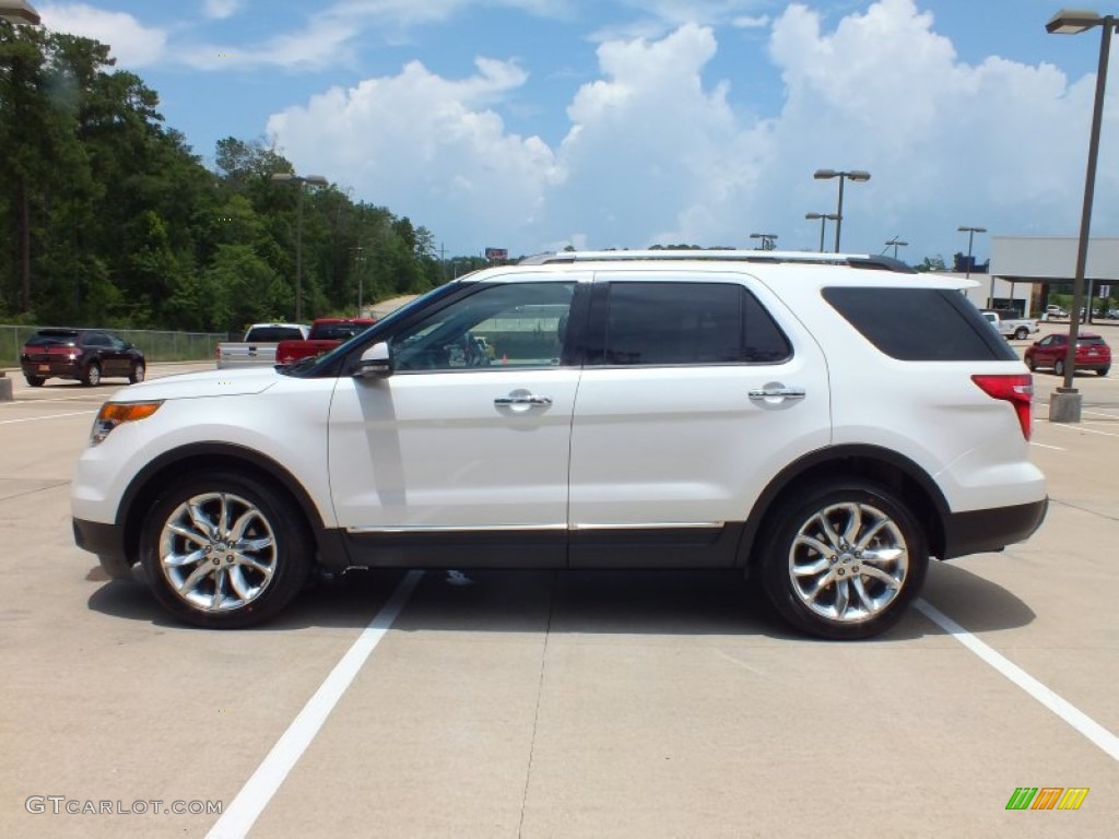 2013 Explorer Limited - White Platinum Tri-Coat / Pecan/Charcoal Black photo #8