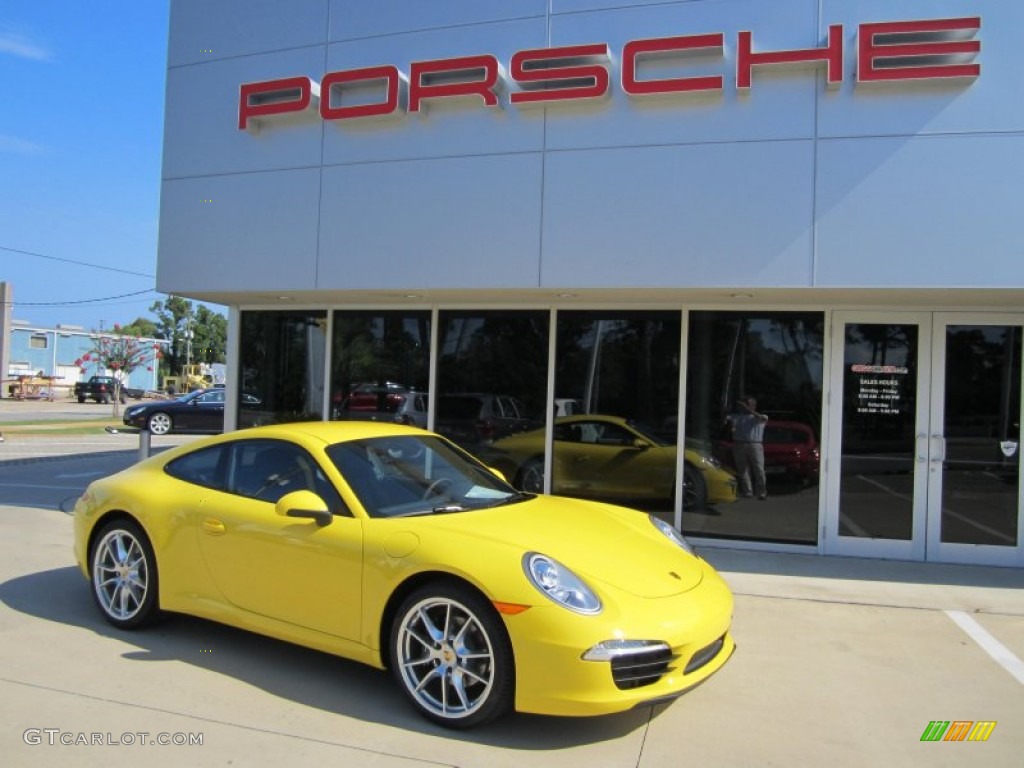 Racing Yellow 2012 Porsche New 911 Carrera Coupe Exterior Photo #66891550
