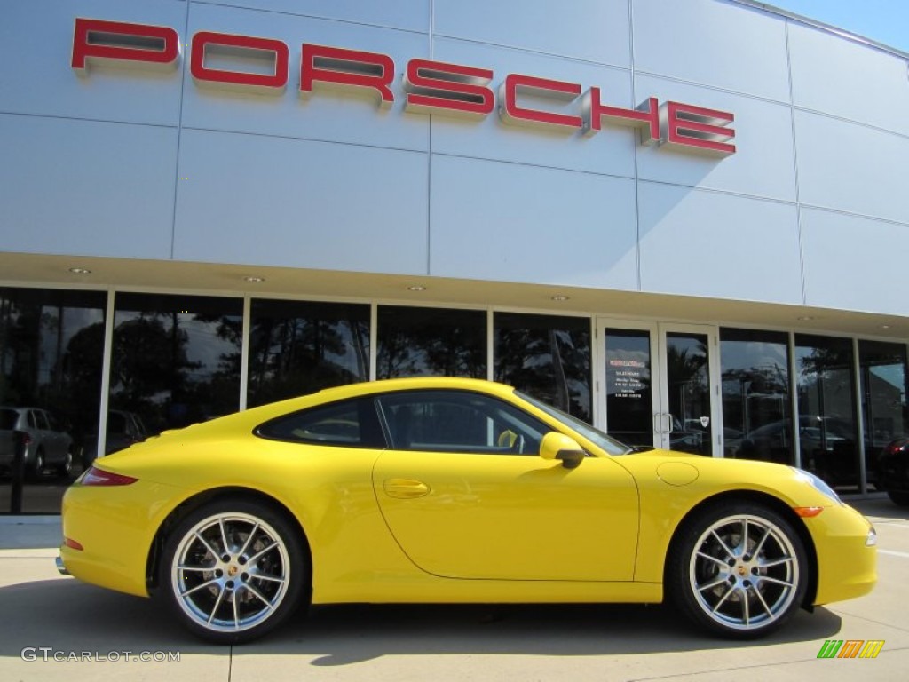 Racing Yellow 2012 Porsche New 911 Carrera Coupe Exterior Photo #66891586