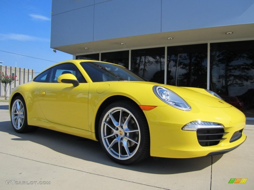 Racing Yellow 2012 Porsche New 911 Carrera Coupe Exterior Photo #66891595