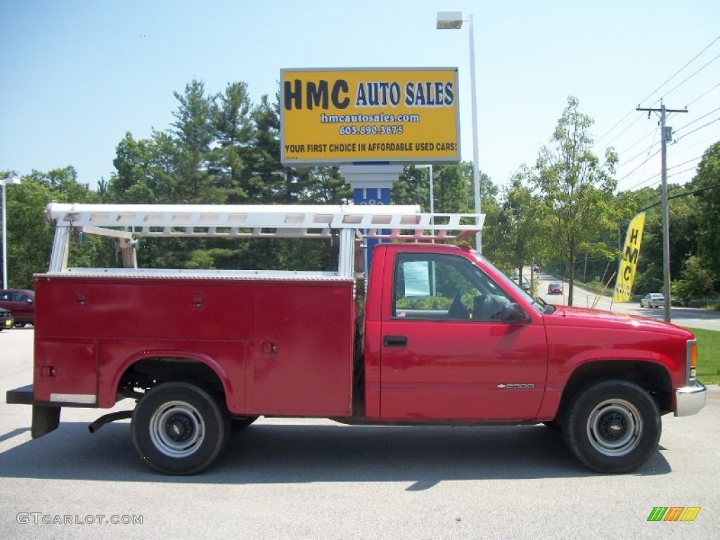 1999 Silverado 2500 LS Regular Cab - Victory Red / Graphite photo #1