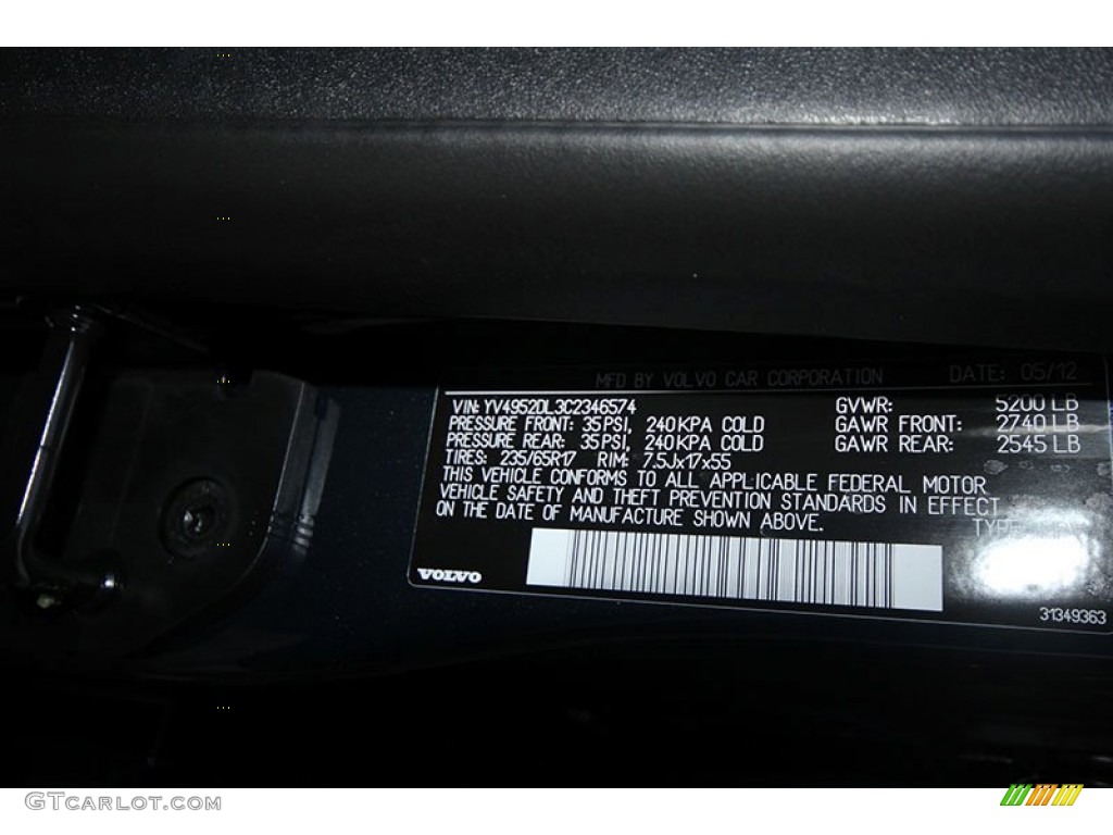 2012 XC60 3.2 - Barrents Blue Metallic / Off Black photo #7