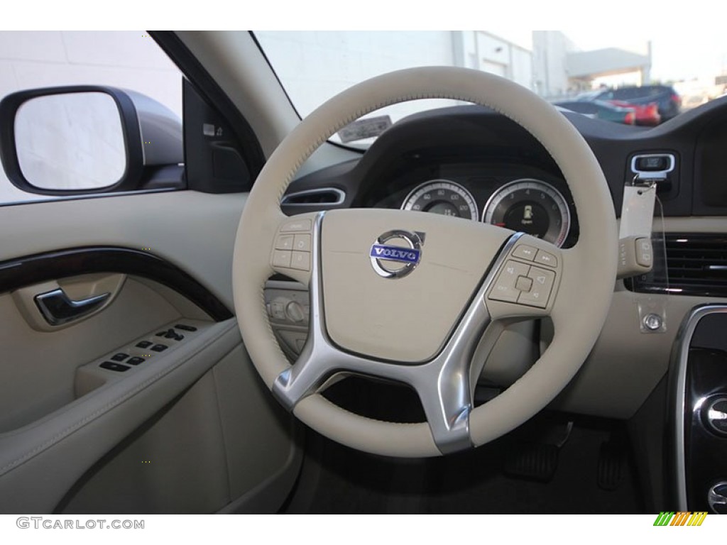 2012 Volvo XC70 3.2 Sandstone Beige Steering Wheel Photo #66894247