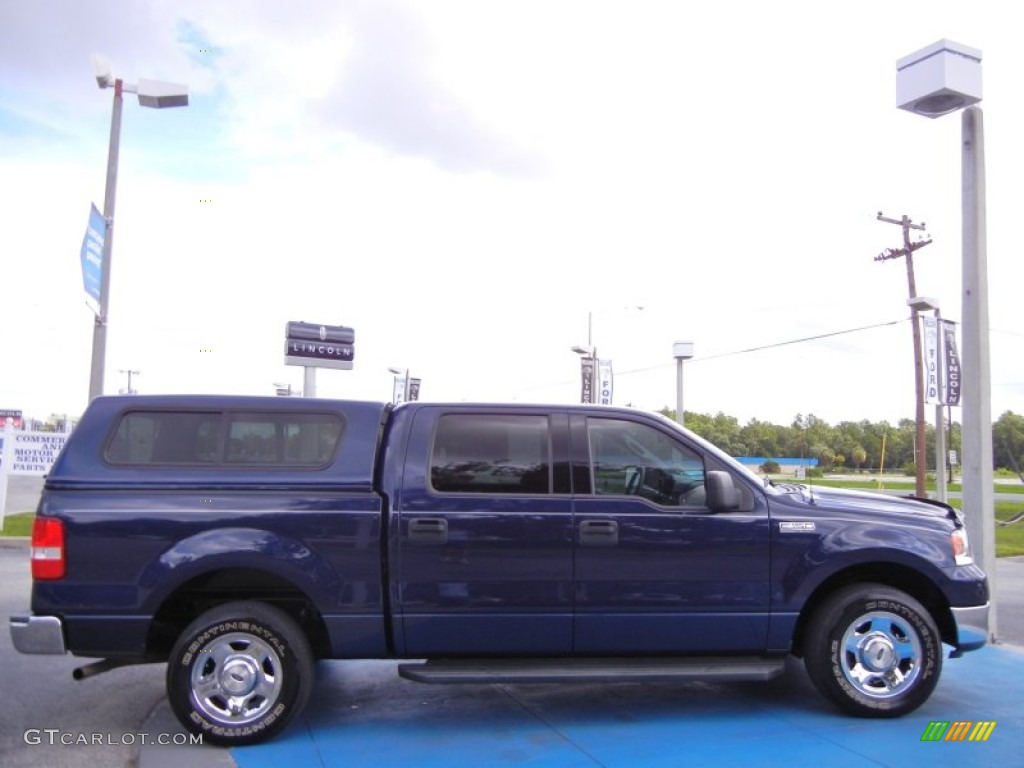 2004 F150 XLT SuperCrew - True Blue Metallic / Medium/Dark Flint photo #6