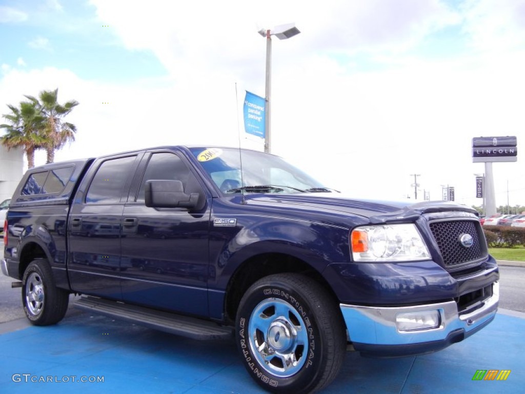 2004 F150 XLT SuperCrew - True Blue Metallic / Medium/Dark Flint photo #7