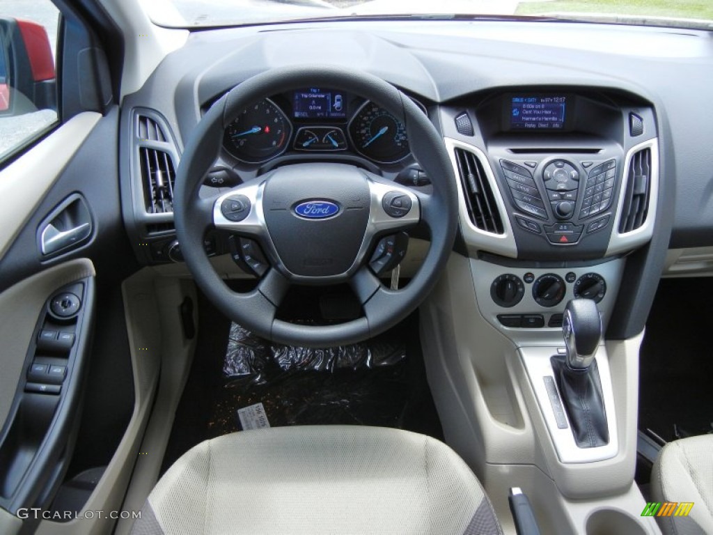 2012 Ford Focus SE Sedan Stone Dashboard Photo #66898615