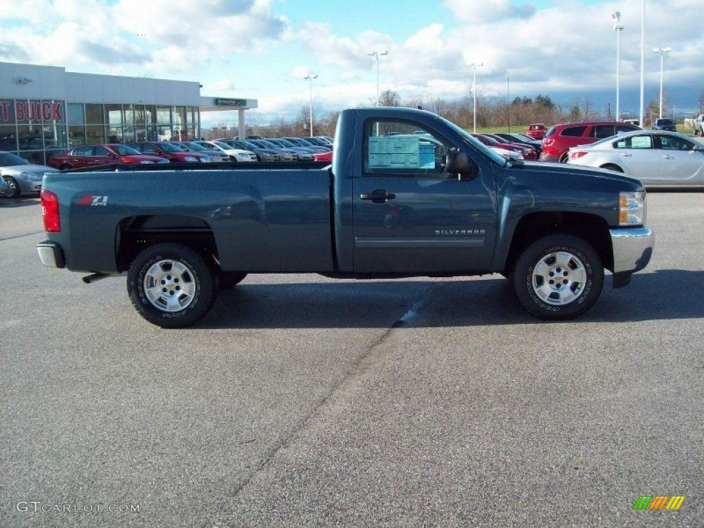 2012 Silverado 1500 LT Regular Cab 4x4 - Blue Granite Metallic / Light Titanium/Dark Titanium photo #3