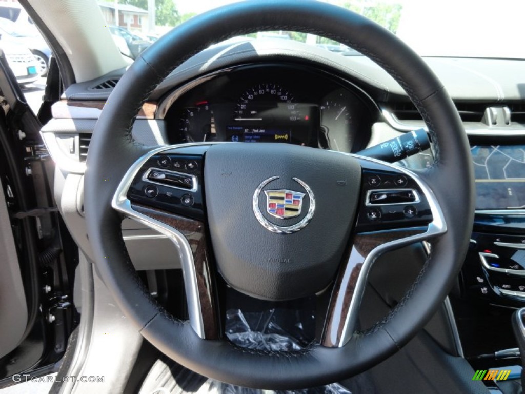 2013 Cadillac XTS Luxury AWD Jet Black Steering Wheel Photo #66899611