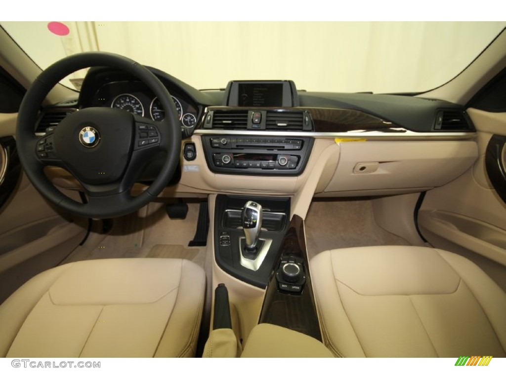2012 BMW 3 Series 335i Sedan Venetian Beige Dashboard Photo #66902594