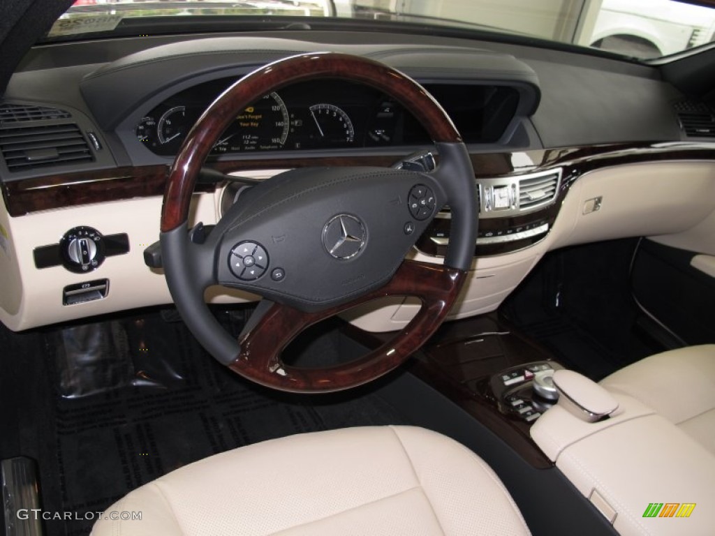 2012 Mercedes-Benz S 550 Sedan Sahara Beige/Black Dashboard Photo #66904912
