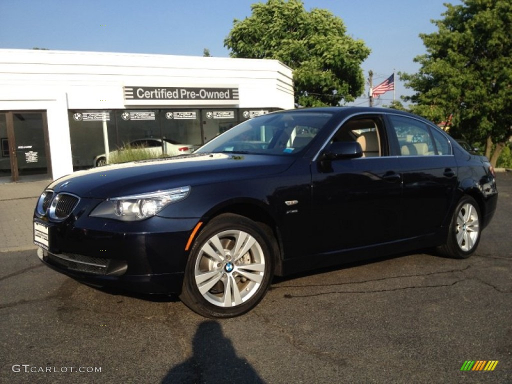 2010 5 Series 528i xDrive Sedan - Monaco Blue Metallic / Cream Beige photo #1