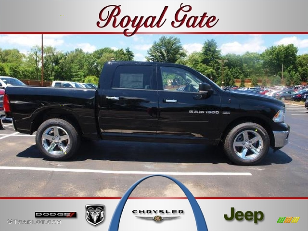 2012 Ram 1500 SLT Crew Cab 4x4 - Black / Dark Slate Gray/Medium Graystone photo #1