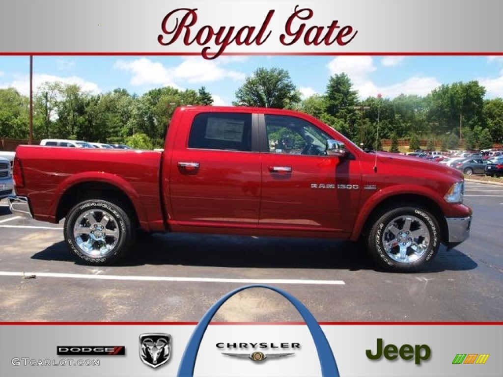 2012 Ram 1500 Laramie Crew Cab 4x4 - Deep Cherry Red Crystal Pearl / Dark Slate Gray photo #1