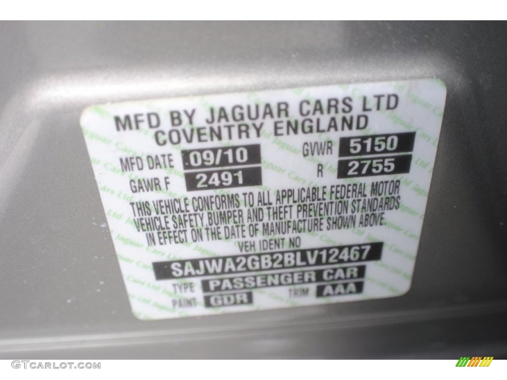 2011 XJ Color Code GDR for Cashmere Metallic Photo #66911440
