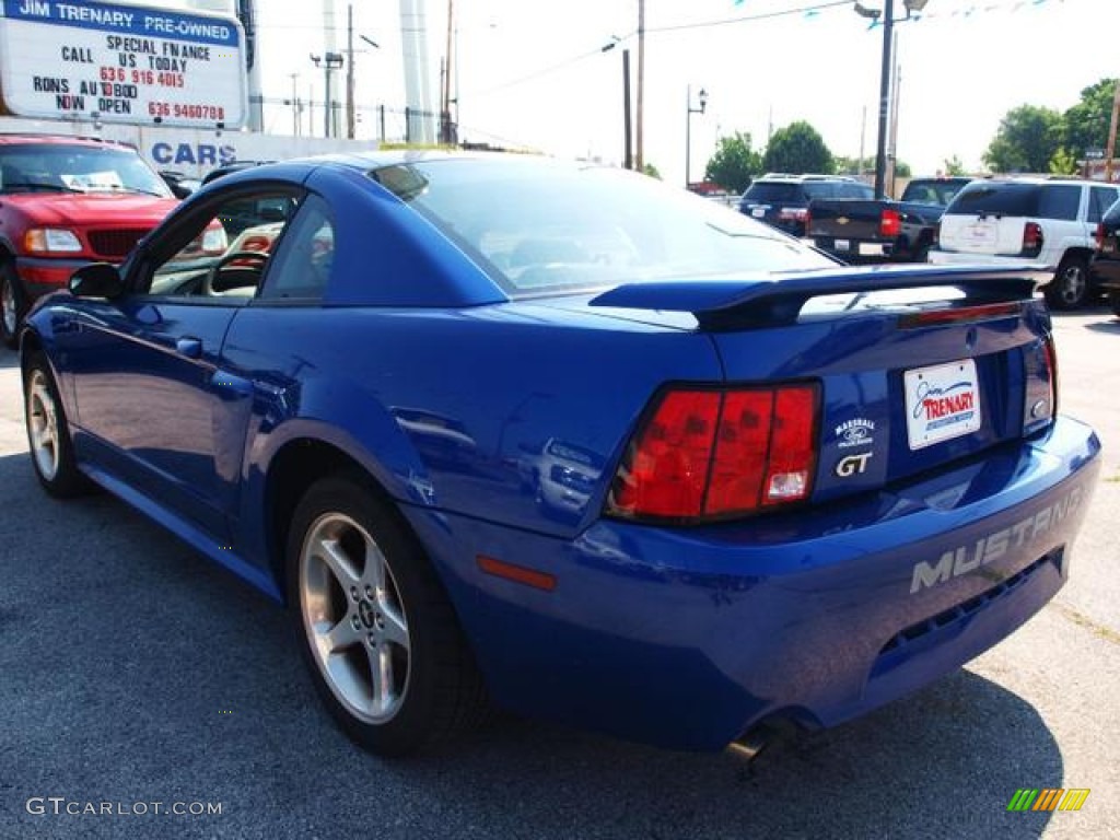 2003 Mustang GT Coupe - Sonic Blue Metallic / Medium Graphite photo #2