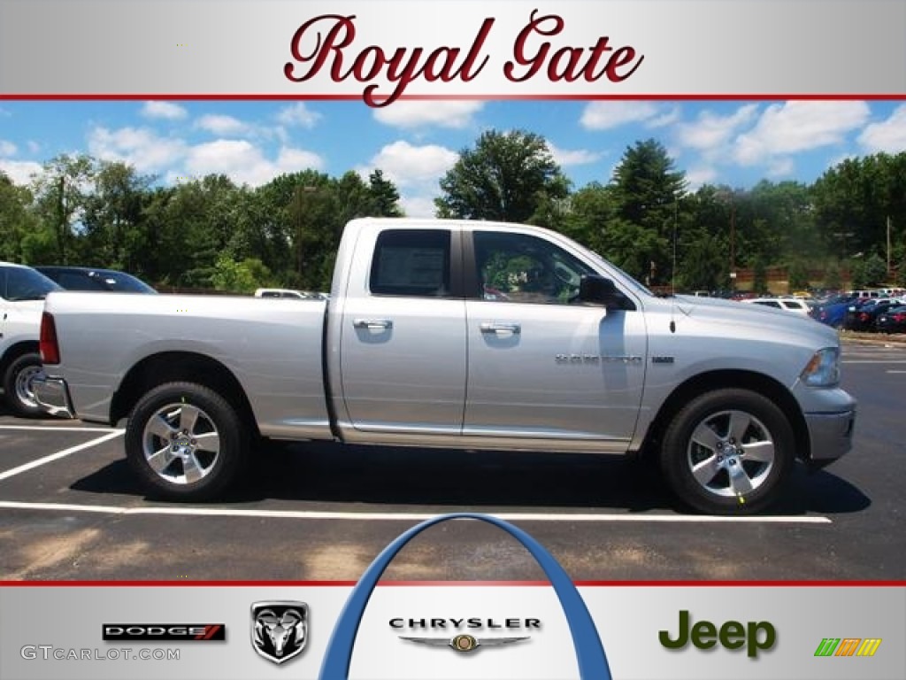 2012 Ram 1500 SLT Quad Cab 4x4 - Bright Silver Metallic / Dark Slate Gray/Medium Graystone photo #1