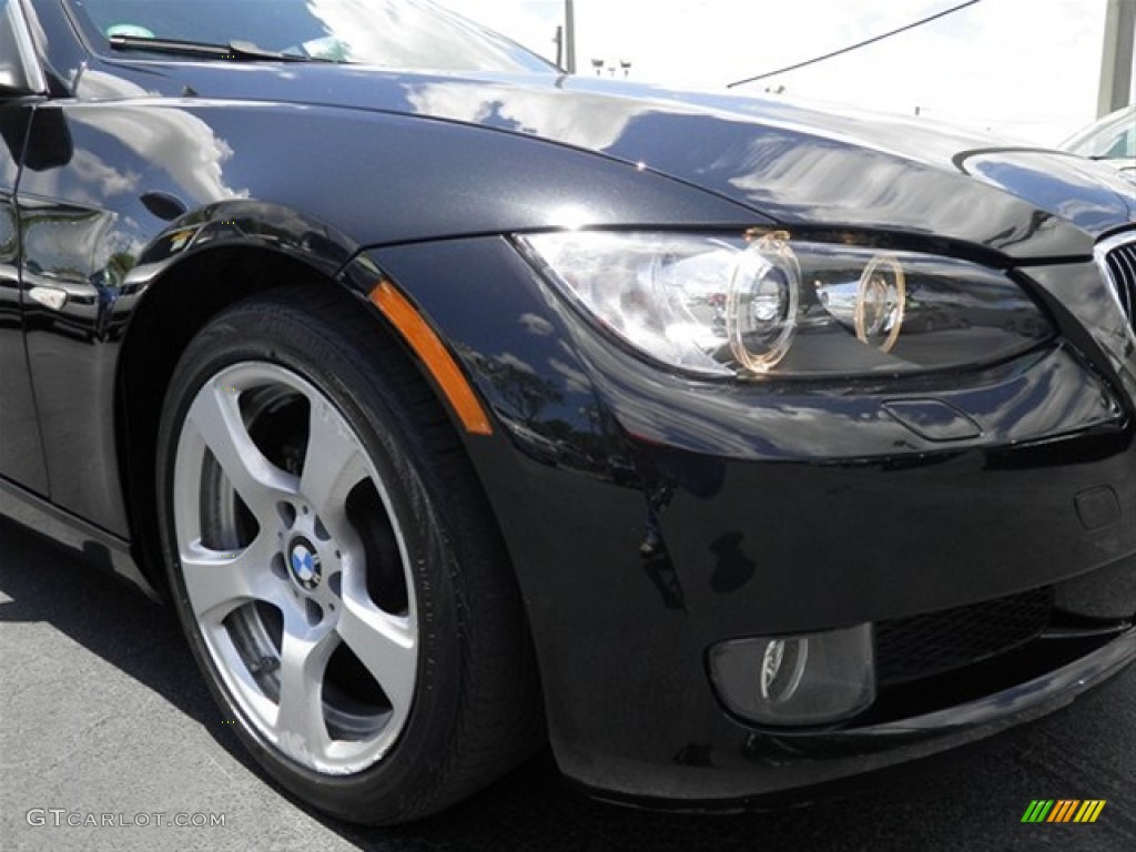 2009 3 Series 328i Convertible - Black Sapphire Metallic / Coral Red/Black Dakota Leather photo #2