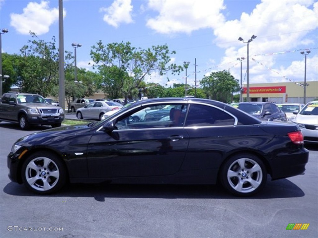 2009 3 Series 328i Convertible - Black Sapphire Metallic / Coral Red/Black Dakota Leather photo #12