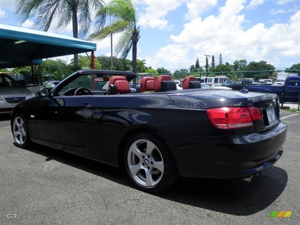 2009 3 Series 328i Convertible - Black Sapphire Metallic / Coral Red/Black Dakota Leather photo #30