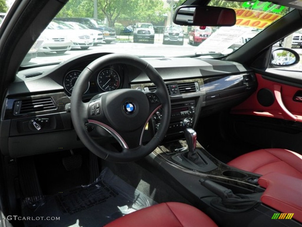 2009 BMW 3 Series 328i Convertible Coral Red/Black Dakota Leather Dashboard Photo #66916841