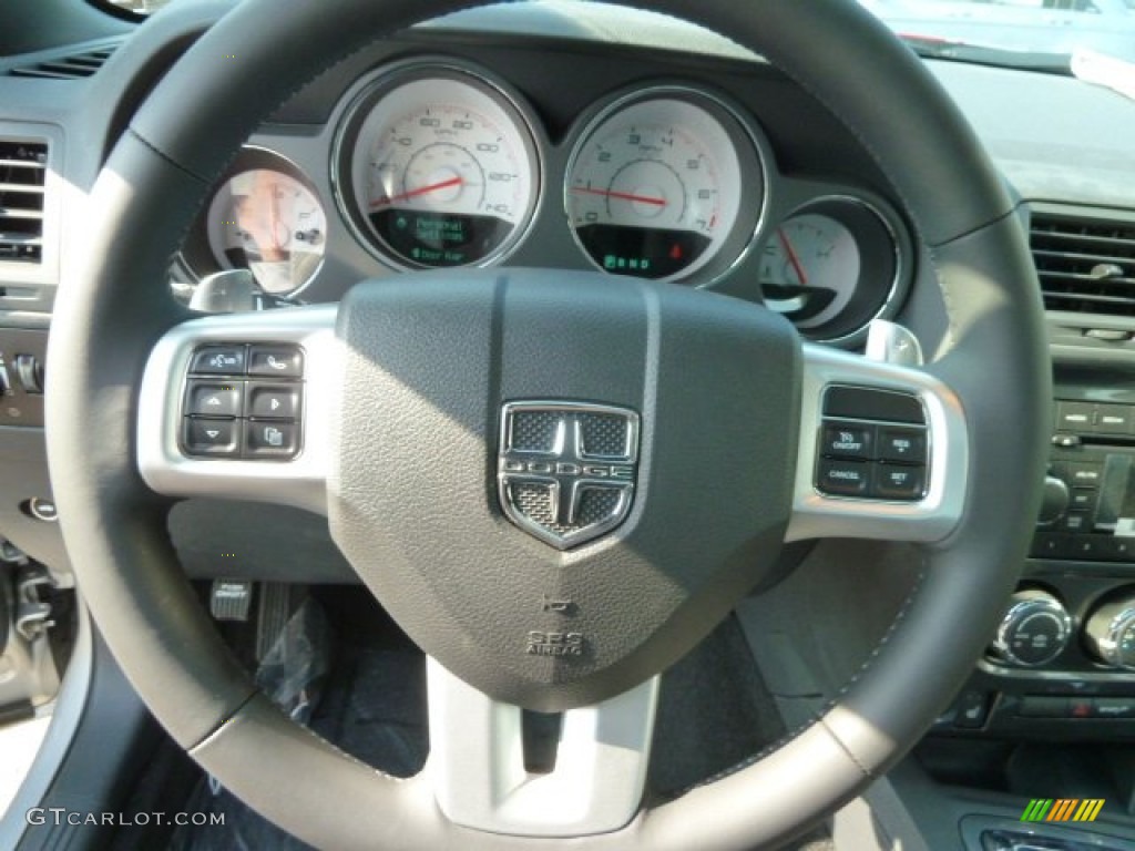 2012 Dodge Challenger Rallye Redline Dark Slate Gray Steering Wheel Photo #66916867