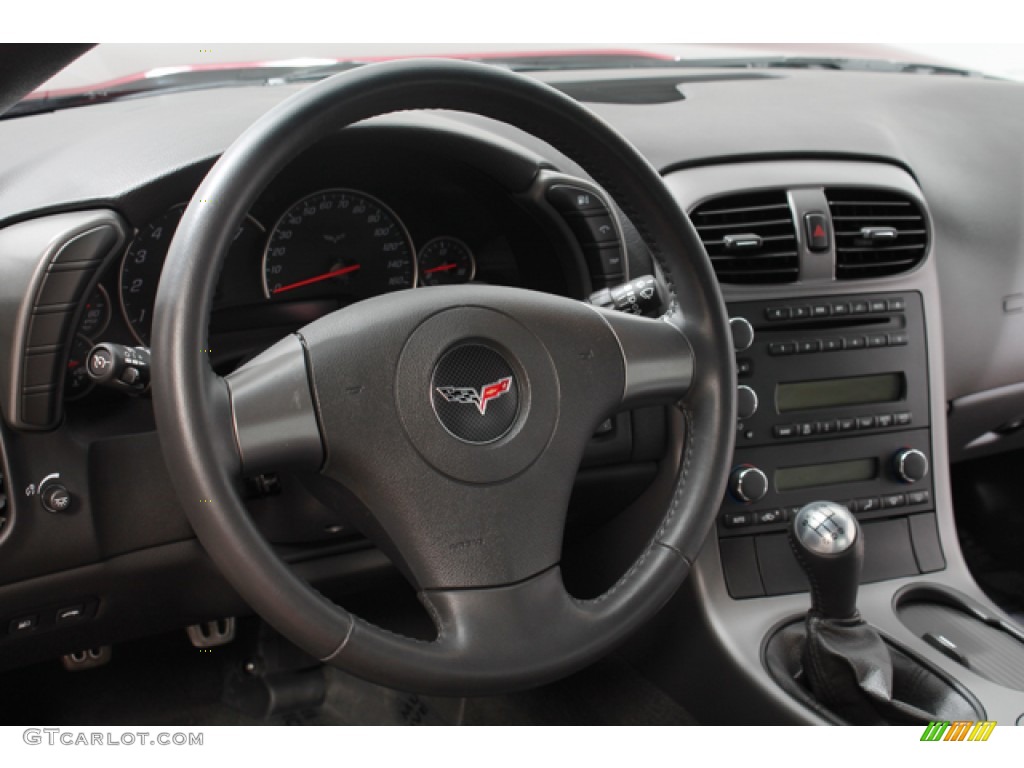 2007 Chevrolet Corvette Coupe Ebony Steering Wheel Photo #66918160