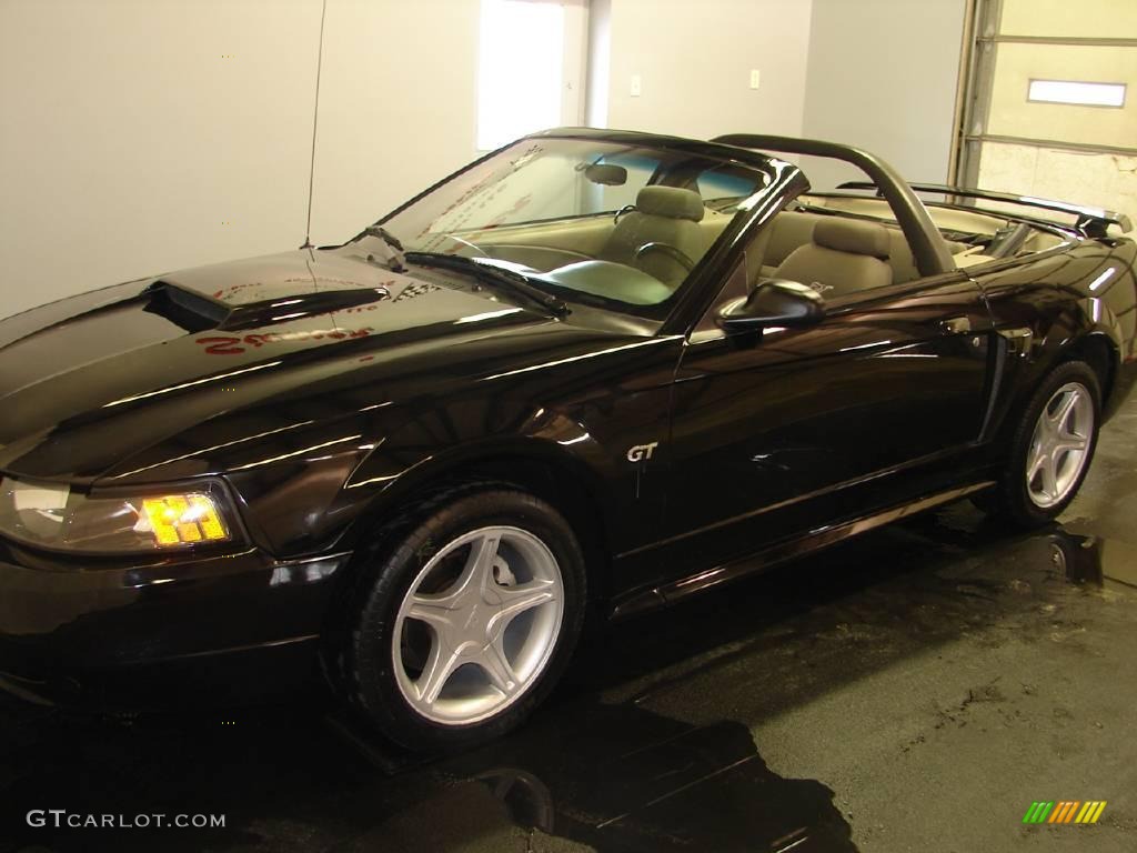2002 Mustang GT Convertible - Black / Medium Parchment photo #4
