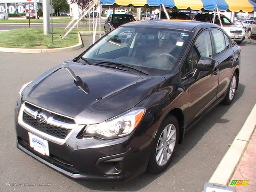 2012 Impreza 2.0i Premium 4 Door - Dark Gray Metallic / Black photo #1