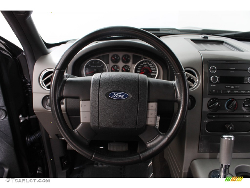 2008 Ford F150 FX4 SuperCab 4x4 Black Steering Wheel Photo #66919681