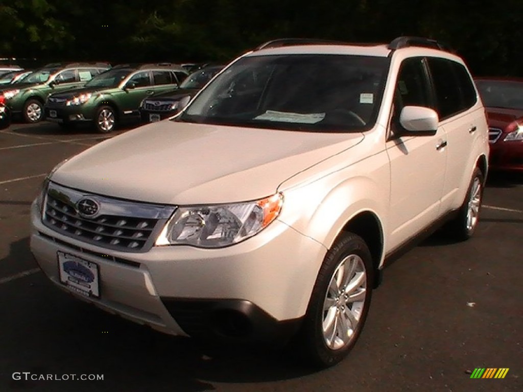 2012 Forester 2.5 X Premium - Satin White Pearl / Platinum photo #1