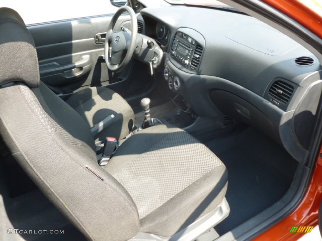 Black Interior 2008 Hyundai Accent GS Coupe Photo #66921160