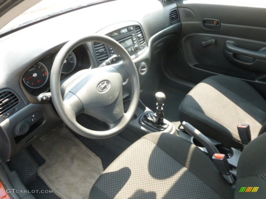 Black Interior 2008 Hyundai Accent GS Coupe Photo #66921214