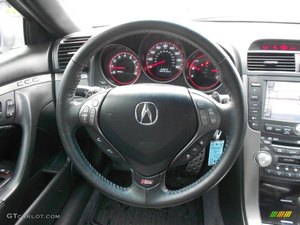 2007 Acura TL 3.5 Type-S Ebony/Silver Steering Wheel Photo #66922072