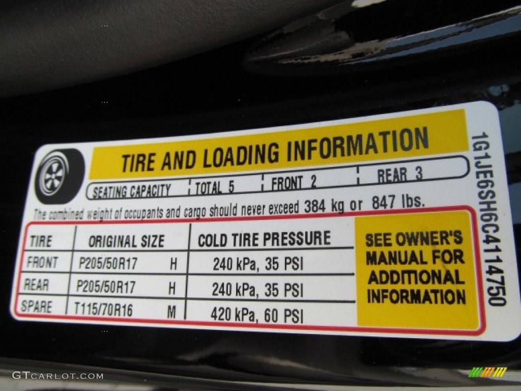 2012 Chevrolet Sonic LTZ Hatch Info Tag Photo #66922996