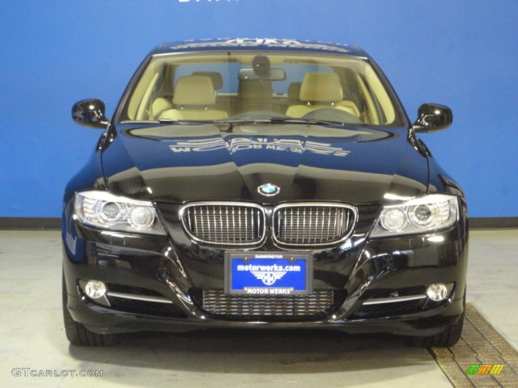 2011 3 Series 335i xDrive Sedan - Jet Black / Beige photo #2