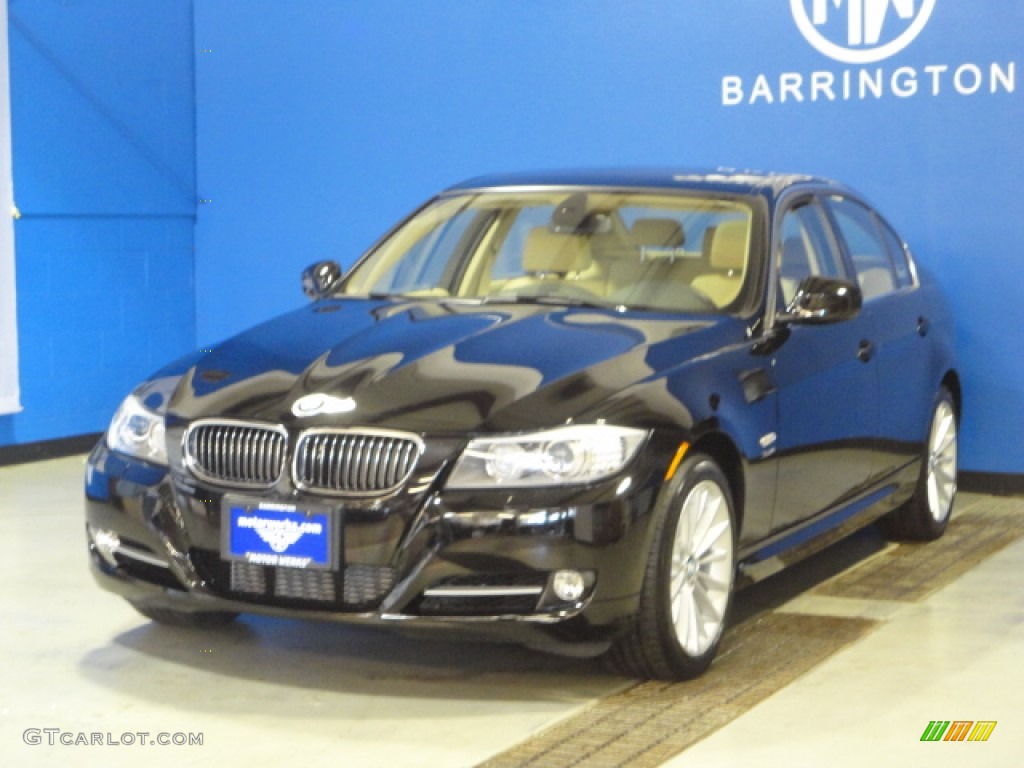 2011 3 Series 335i xDrive Sedan - Jet Black / Beige photo #4