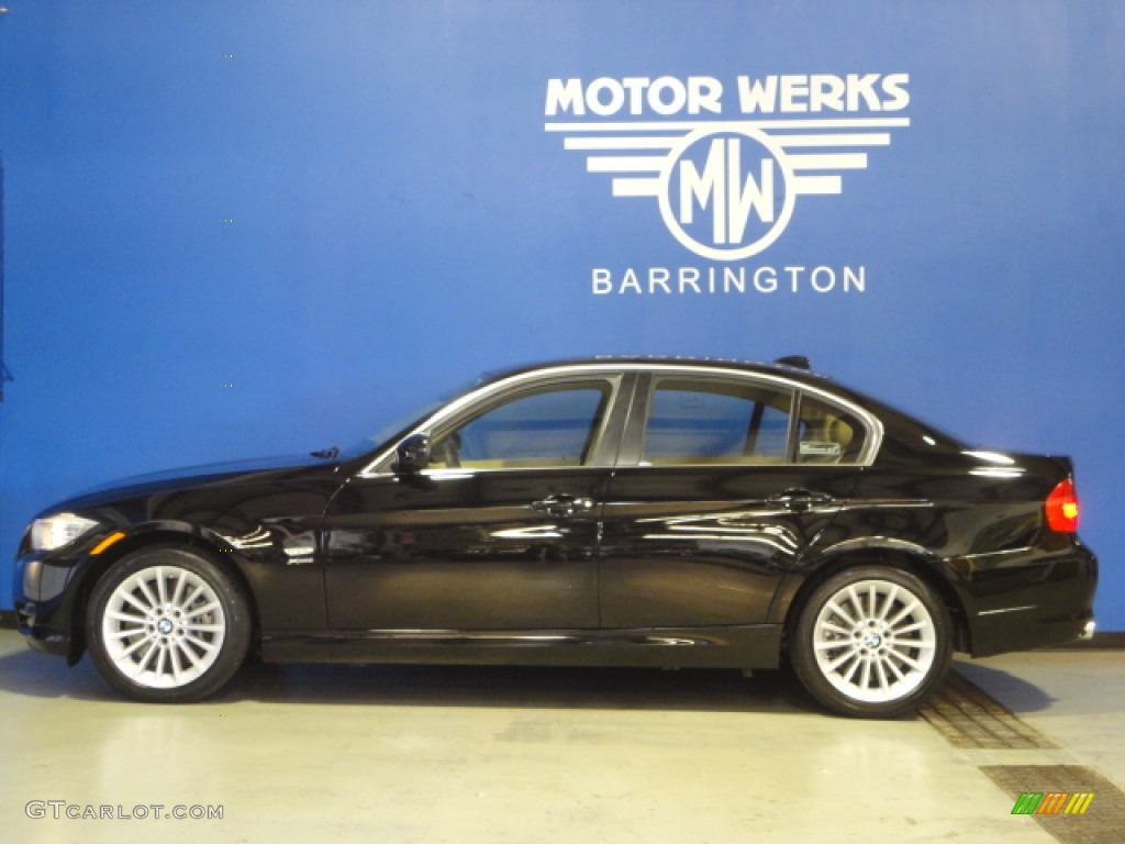 2011 3 Series 335i xDrive Sedan - Jet Black / Beige photo #5