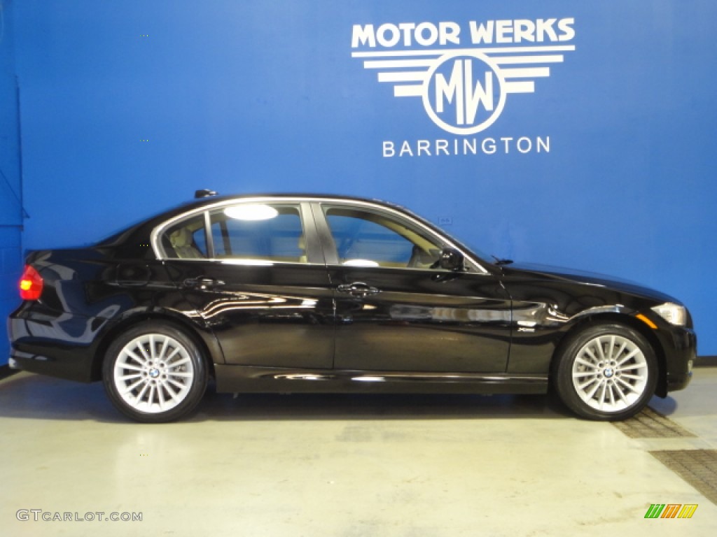 2011 3 Series 335i xDrive Sedan - Jet Black / Beige photo #10