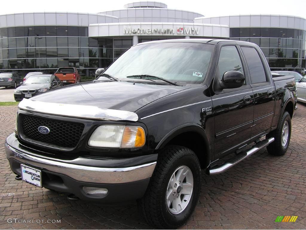 2002 F150 XLT SuperCrew 4x4 - Black / Medium Graphite photo #1