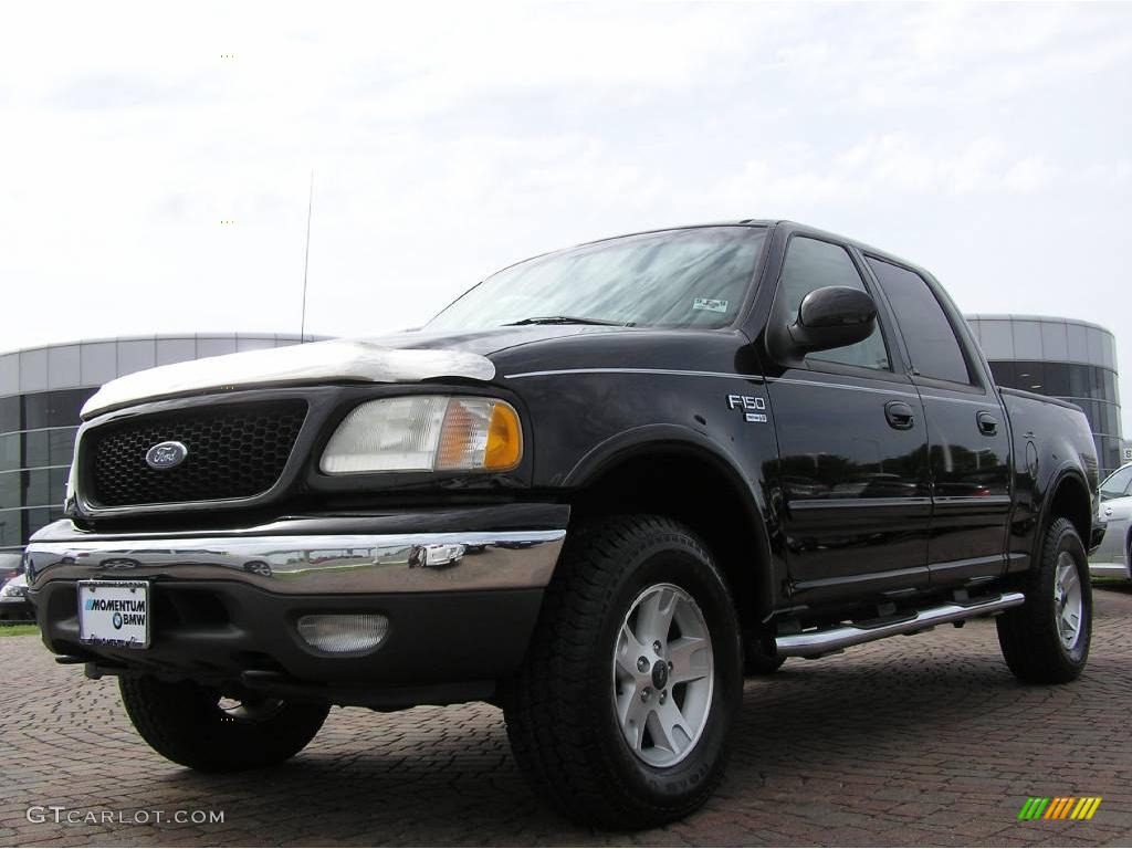 2002 F150 XLT SuperCrew 4x4 - Black / Medium Graphite photo #9