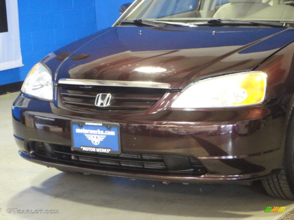 2001 Civic LX Sedan - Vintage Plum Pearl / Gray photo #26