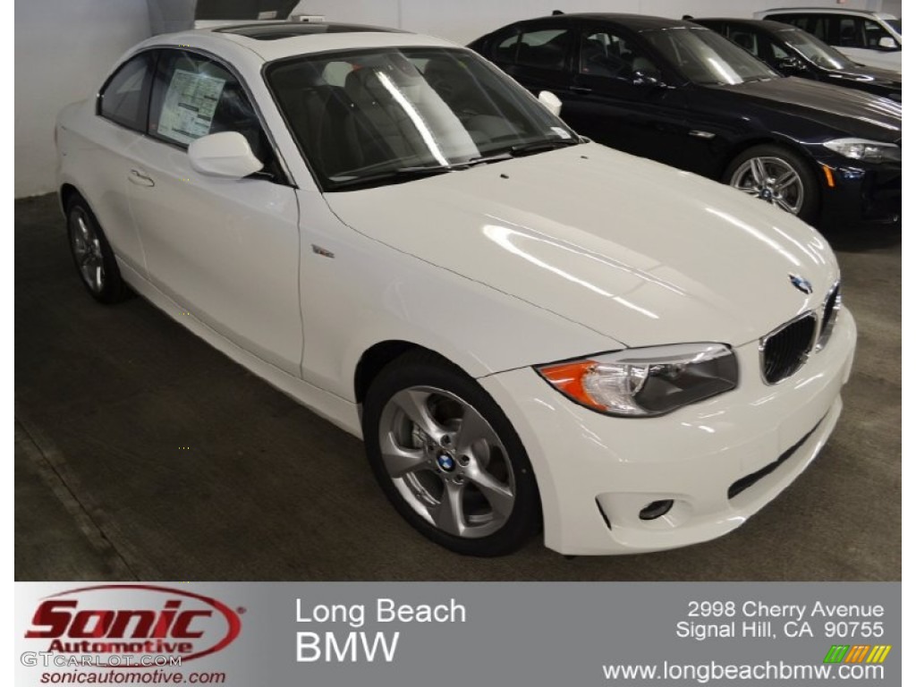 2012 1 Series 128i Coupe - Alpine White / Black photo #1