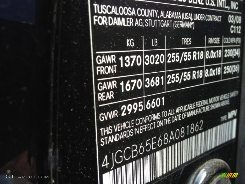 2008 R Color Code 112 for Majestic Black Metallic Photo #66929878