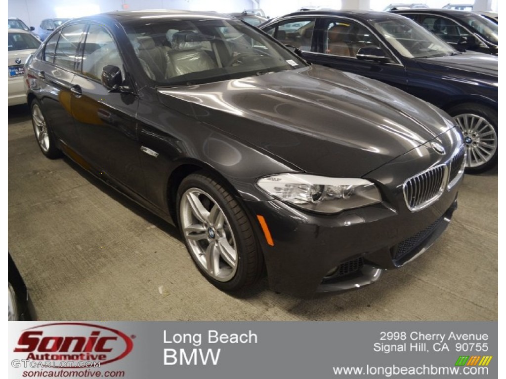 2012 5 Series 535i Sedan - Dark Graphite Metallic II / Oyster/Black photo #1