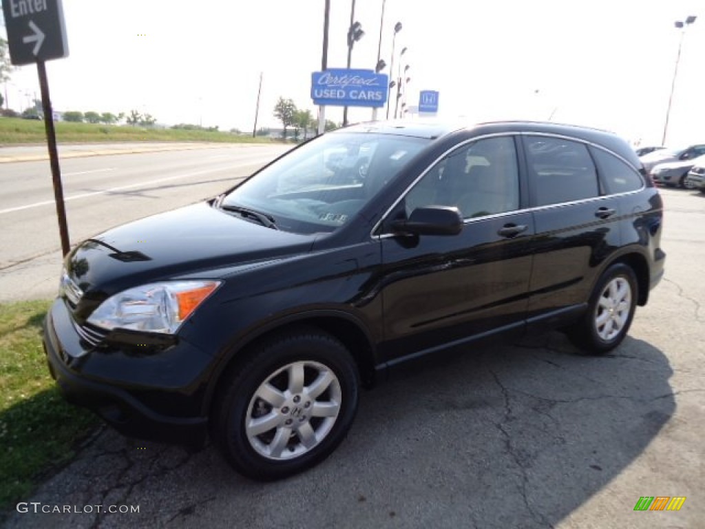 2009 CR-V EX 4WD - Crystal Black Pearl / Ivory photo #8